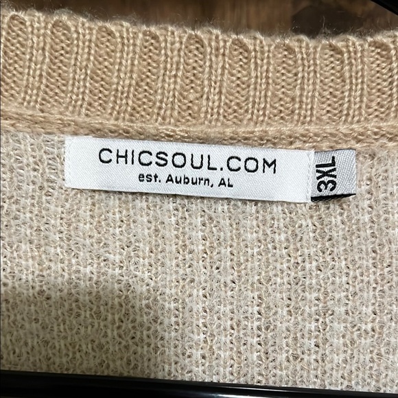 Chic Soul Women's Beige Star Cardigan Sweater - Picture 2 of 3